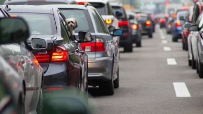 Cars in traffic 