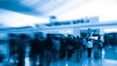 image of a crowd in a line
